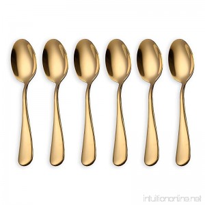 Demitasse Espresso Spoons Mini 18/10 Stainless Steel Bistro Spoon 12 cm (4.95 Inch) Set of 6 Gold - B079DKY28T